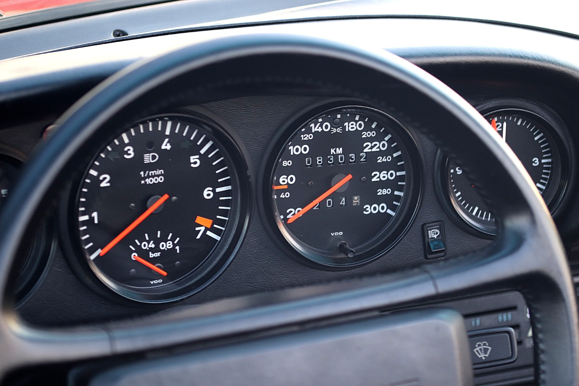 Compteurs Porsche 930 Turbo avec manomètre de pression de turbo